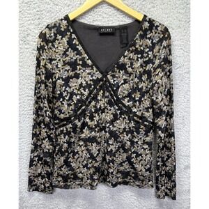 Vtg Y2K‎ Babydoll Top XL Whimsigoth Forest Fairy Mesh Brown 90s Goblin Paisley